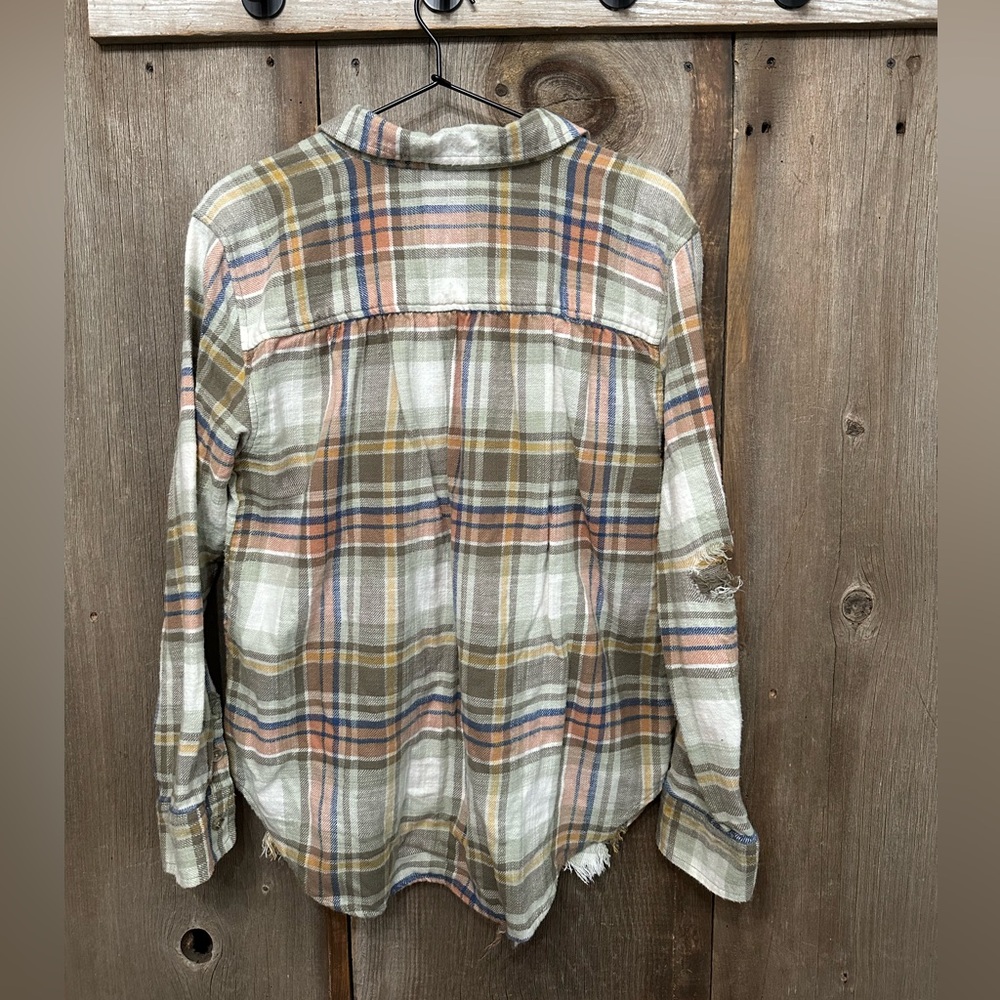 American Eagle Oversized Distressed Button Down S… - image 2